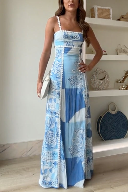 Blue Riviera Patchwork Dress