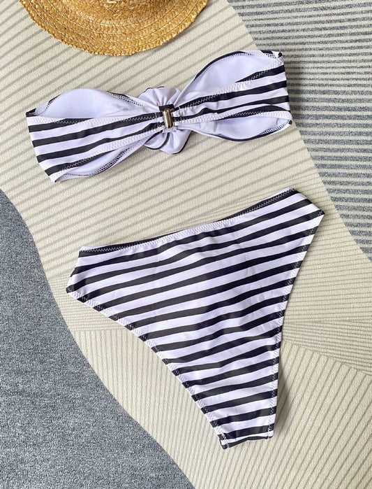 Glam High-Waist Bikini – Tropical Bloom