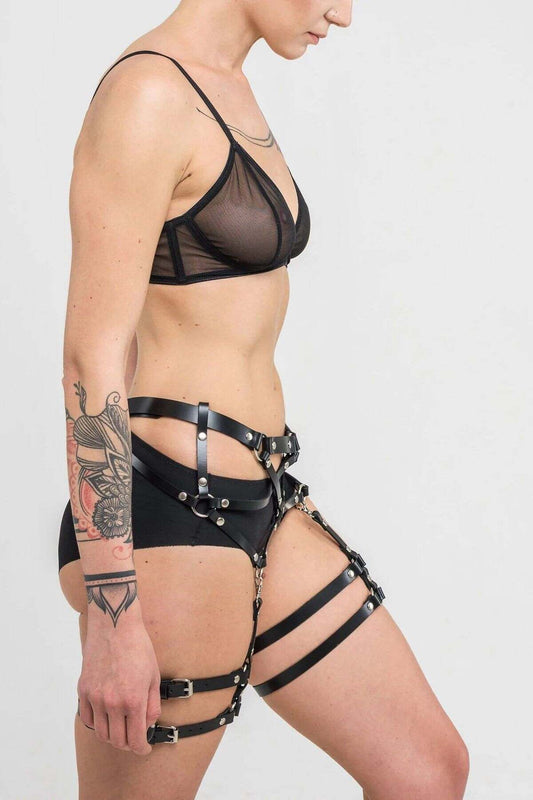 Leather Fantasy Garter Harness