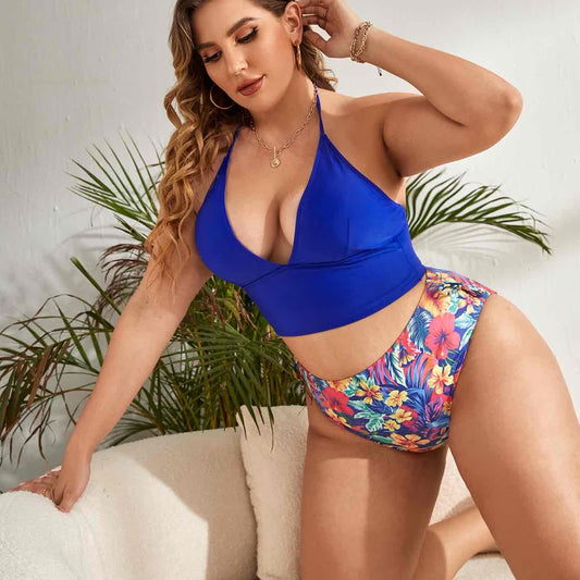 Chic Strappy Swimsuit – Tropical Bloom