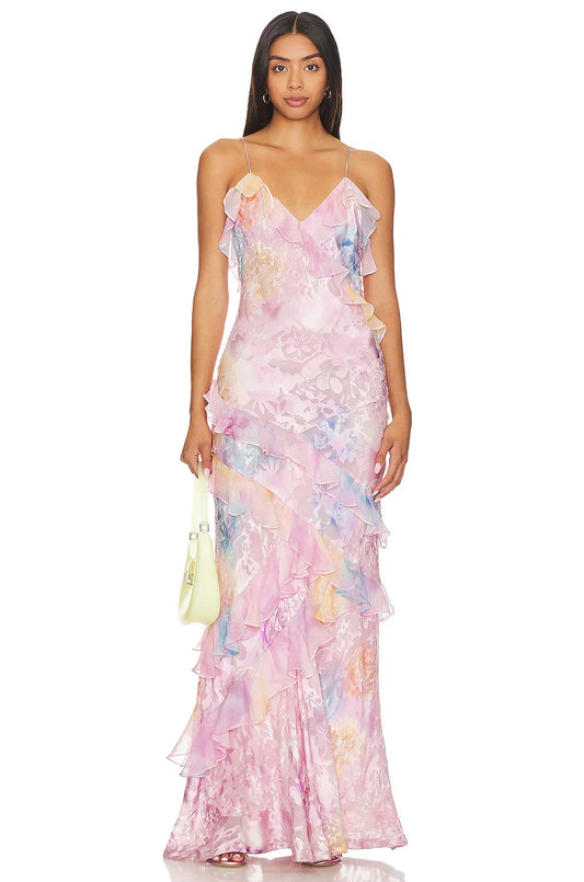 Isla Sunset Ruffle Dress
