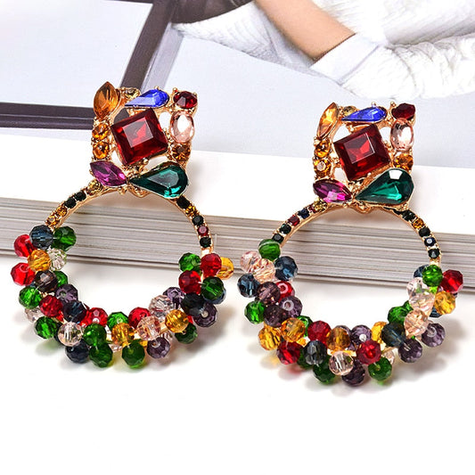 Cheerful Rhinestone Drop Dangle Earrings
