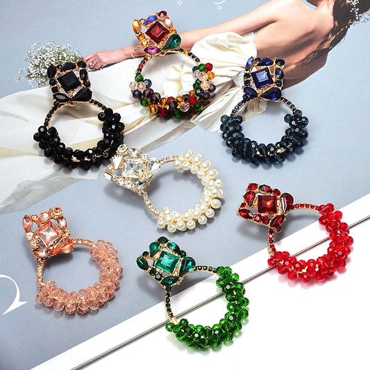 Cheerful Rhinestone Drop Dangle Earrings
