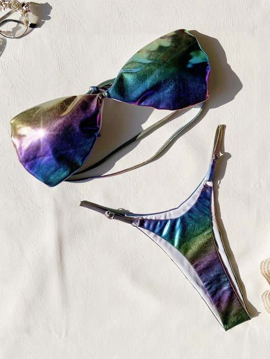 Glam High-Waist Bikini – Tropical Bloom