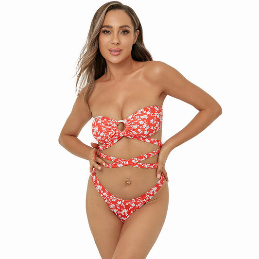 Bold High-Waist Bikini – Floral Dream