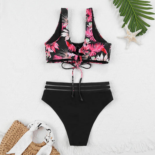 Chic Strappy Swimsuit – Crisscross Style