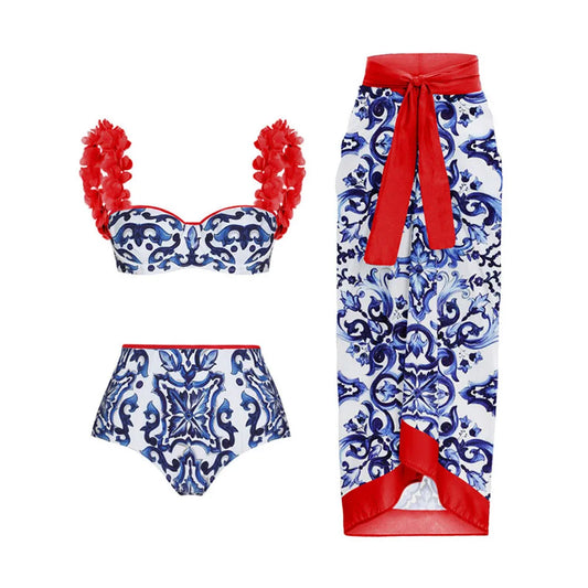 Glam Cut-Out Bikini – Tropical Bloom