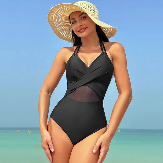 Mesh Spliced Poolside Style