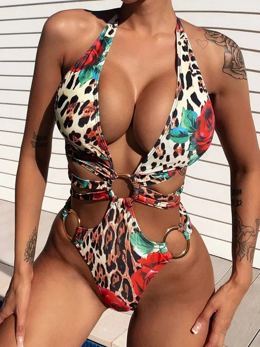 Leopard Floral Vacation Wrap