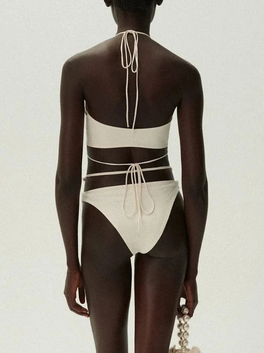 Strap Swimsuit Mesh Overlay