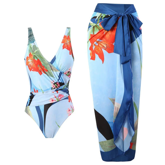 Allure High-Waist Bikini – Tropical Bloom