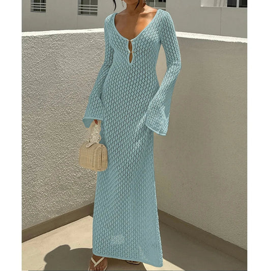 V-Neck Long Resort Wear