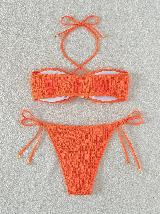 Chic Strappy Swimsuit – Satin Glow