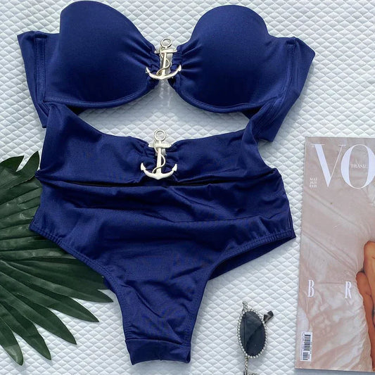 Minimalist Cut-Out Bikini – Floral Dream