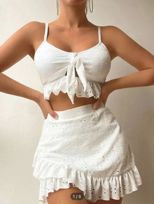 Elegant Cut-Out Bikini – Floral Dream