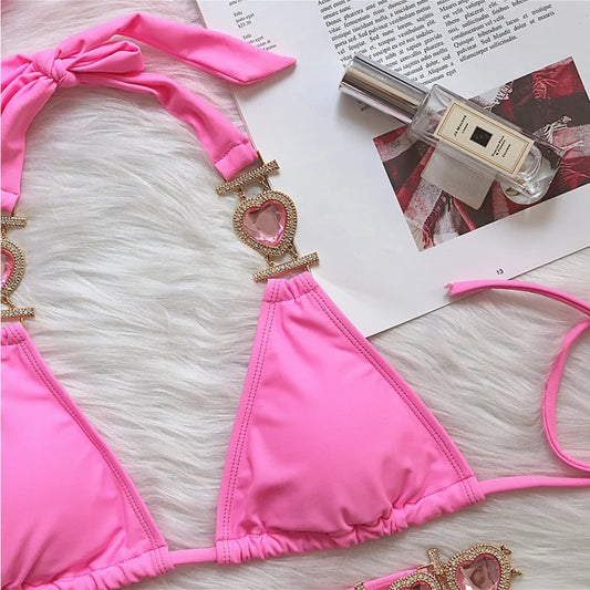 Bold Triangle Bikini – Satin Glow