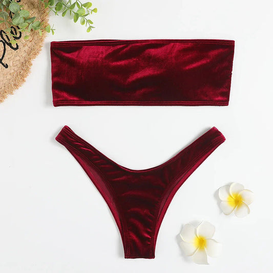 Minimalist High-Waist Bikini – Midnight Swim