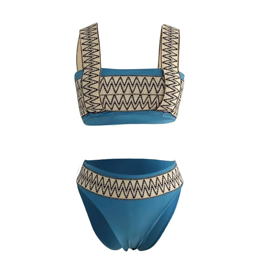 Elegant Strappy Swimsuit – Vintage Chic