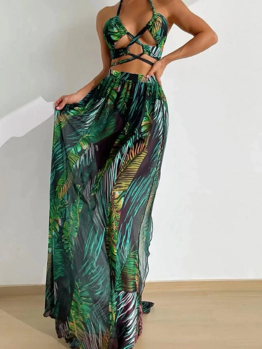 Elegant Cut-Out Bikini – Satin Glow