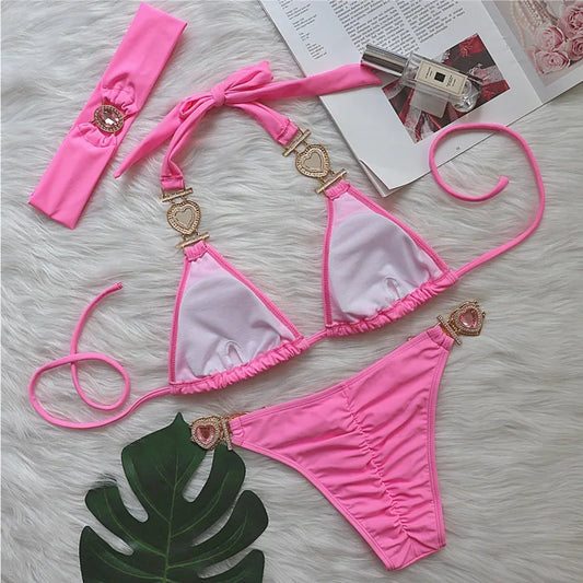 Bold Triangle Bikini – Satin Glow