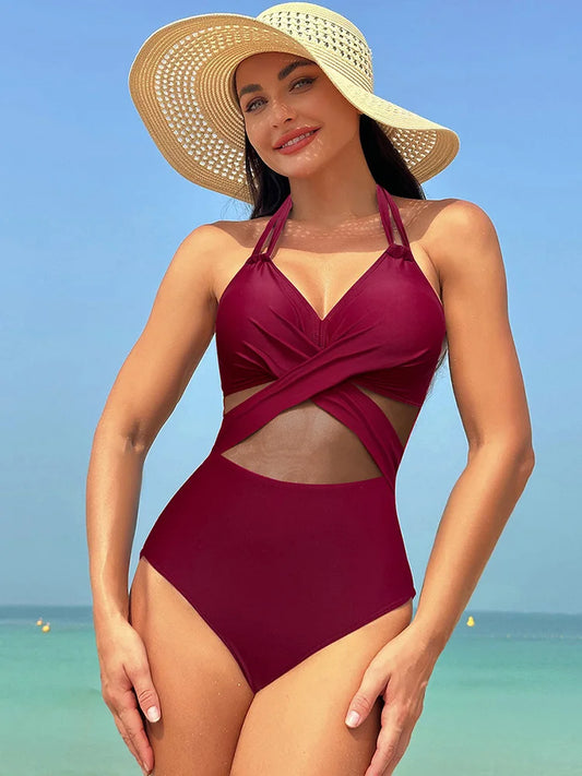 Mesh Spliced Poolside Style