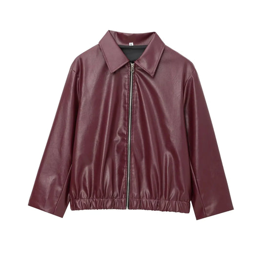 Lyric Women's Faux Leather Bomber Jacket