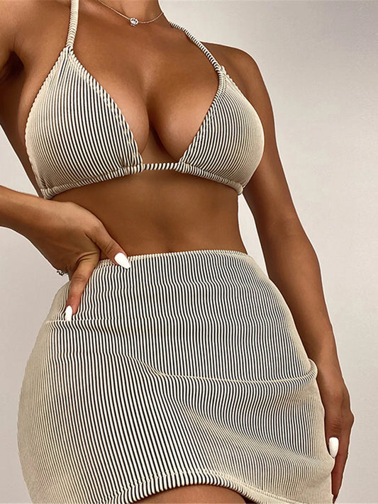 Ribbed Halter Resort Wear