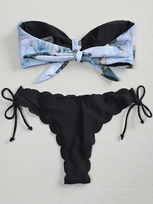 Boho Cut-Out Bikini – Tropical Bloom