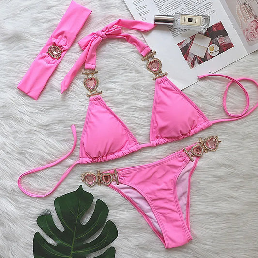 Bold Triangle Bikini – Satin Glow