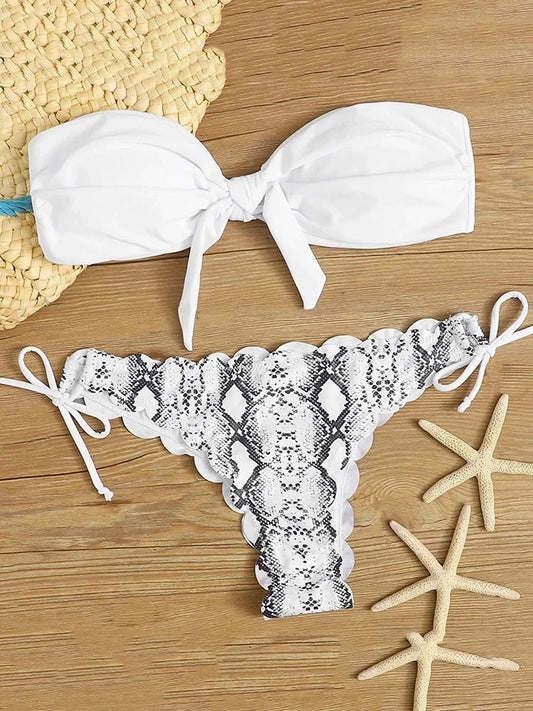 Boho Cut-Out Bikini – Tropical Bloom