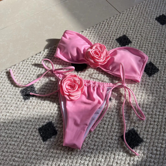 Bold High-Waist Bikini – Satin Glow