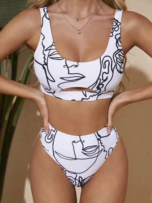 Sculpted Strappy Swimsuit – Floral Dream