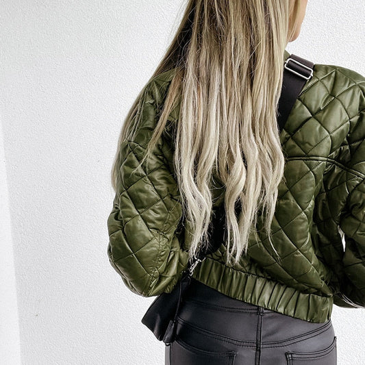 Sage Women's Jacket | Quilted, Zip Front, Cropped