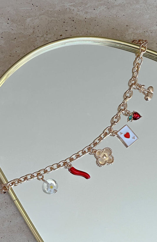 Jamie Necklace Gold/Red