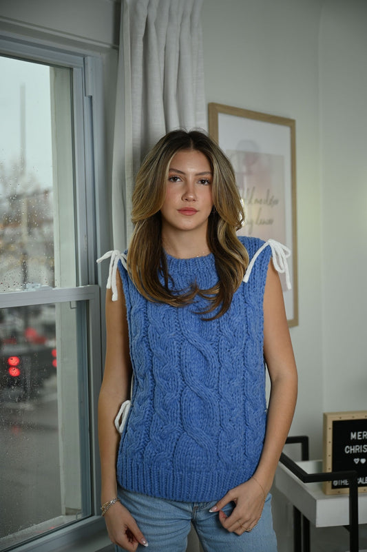 Blue Bow Sweater