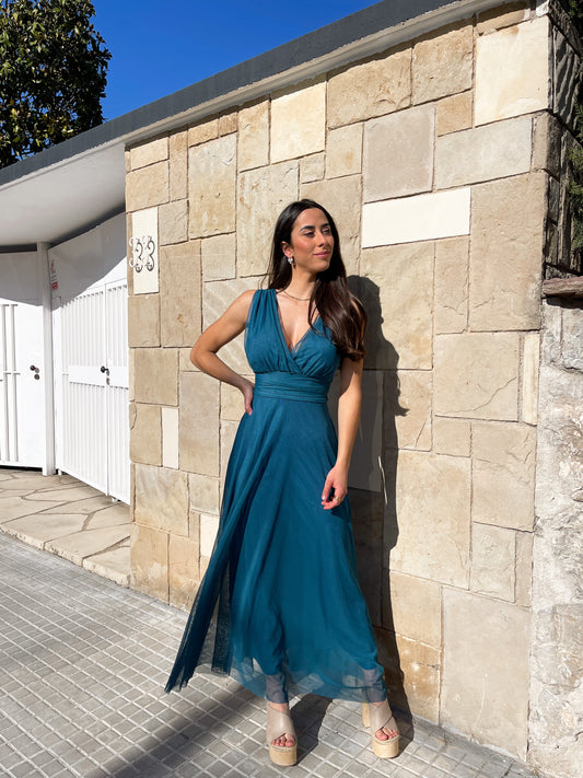 Emerald Whisper Tulle Dress