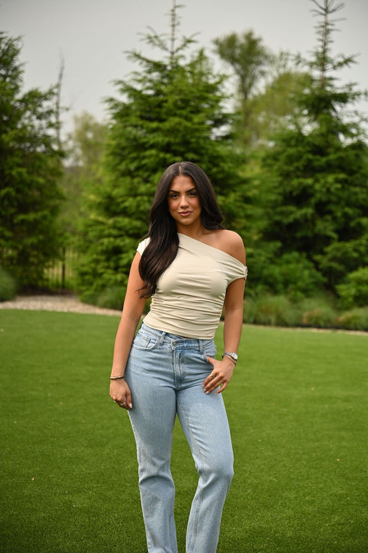 Saddie Top- Khaki