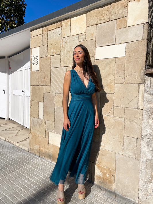 Emerald Whisper Tulle Dress