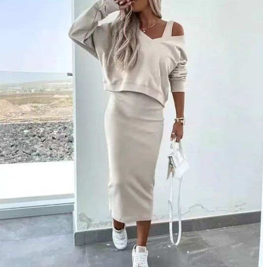 Luxe Women’s Off-Shoulder Top With Skirt