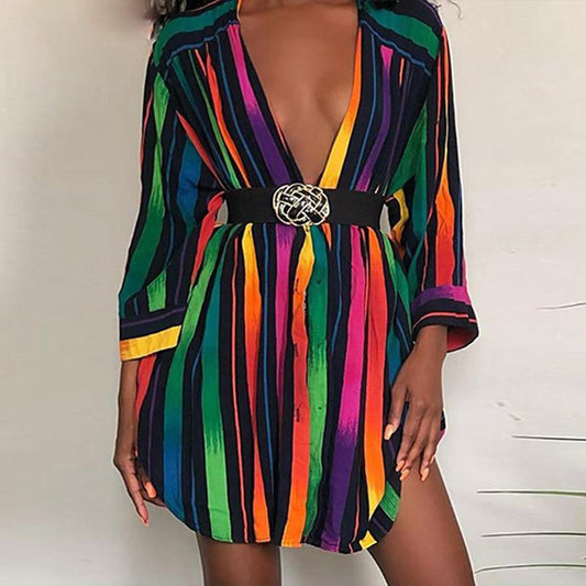 Colorfull Holiday Mini Dress